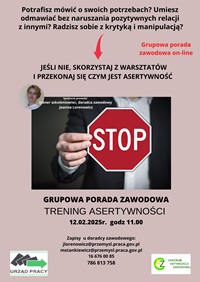 Zdjęcie artykułu GRUPOWA PORADA ZAWODOWA ON-LINE - TRENING ASERTYWNOŚCI