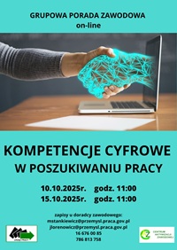 Zdjęcie artykułu GRUPOWA PORADA ZAWODOWA ON-LINE - KOMPETENCJE CYFROWE W POSZUKIWANIU PRACY