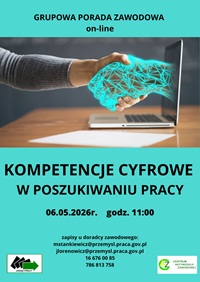 Obrazek dla: GRUPOWA PORADA ZAWODOWA ON-LINE - KOMPETENCJE CYFROWE W...